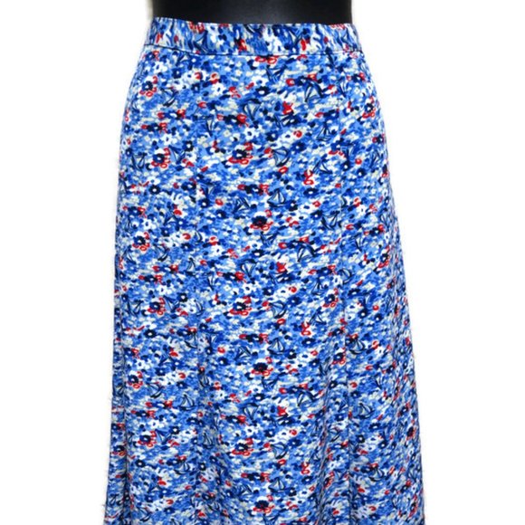 Cj Banks Multi Color Sailboat Print Pleated Skirt - Picture 1 of 9